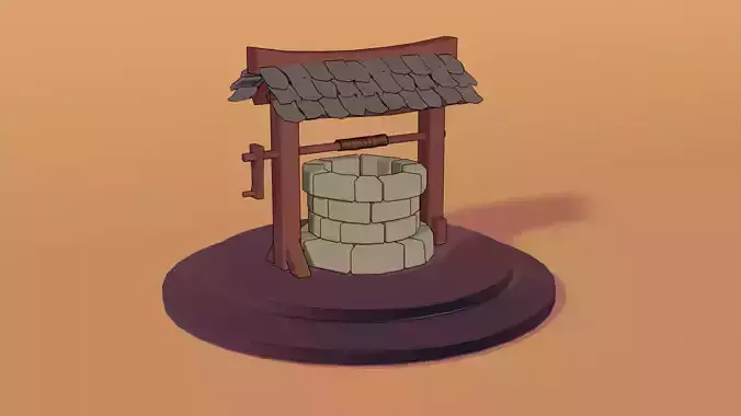 3D LowPoly Stone Well
