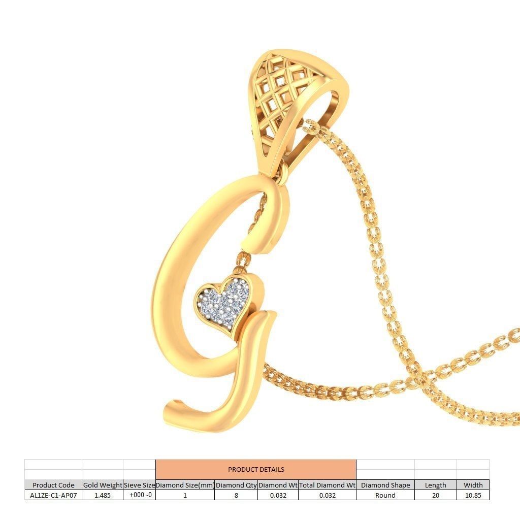 alphabet pendants 3d model 3D print model_98