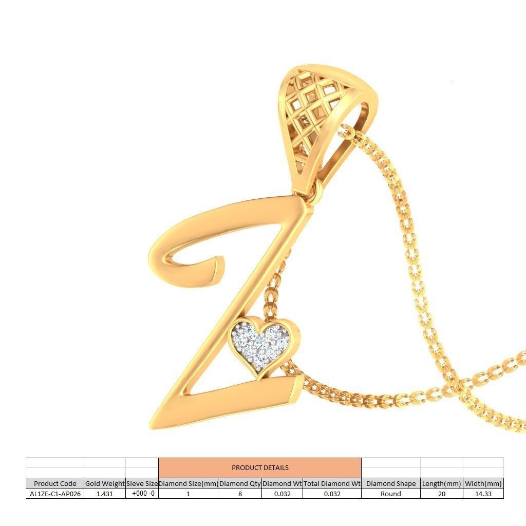 alphabet pendants 3d model 3D print model_129