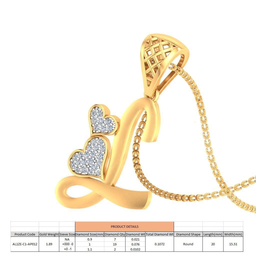 alphabet pendants 3d model 3D print model_18