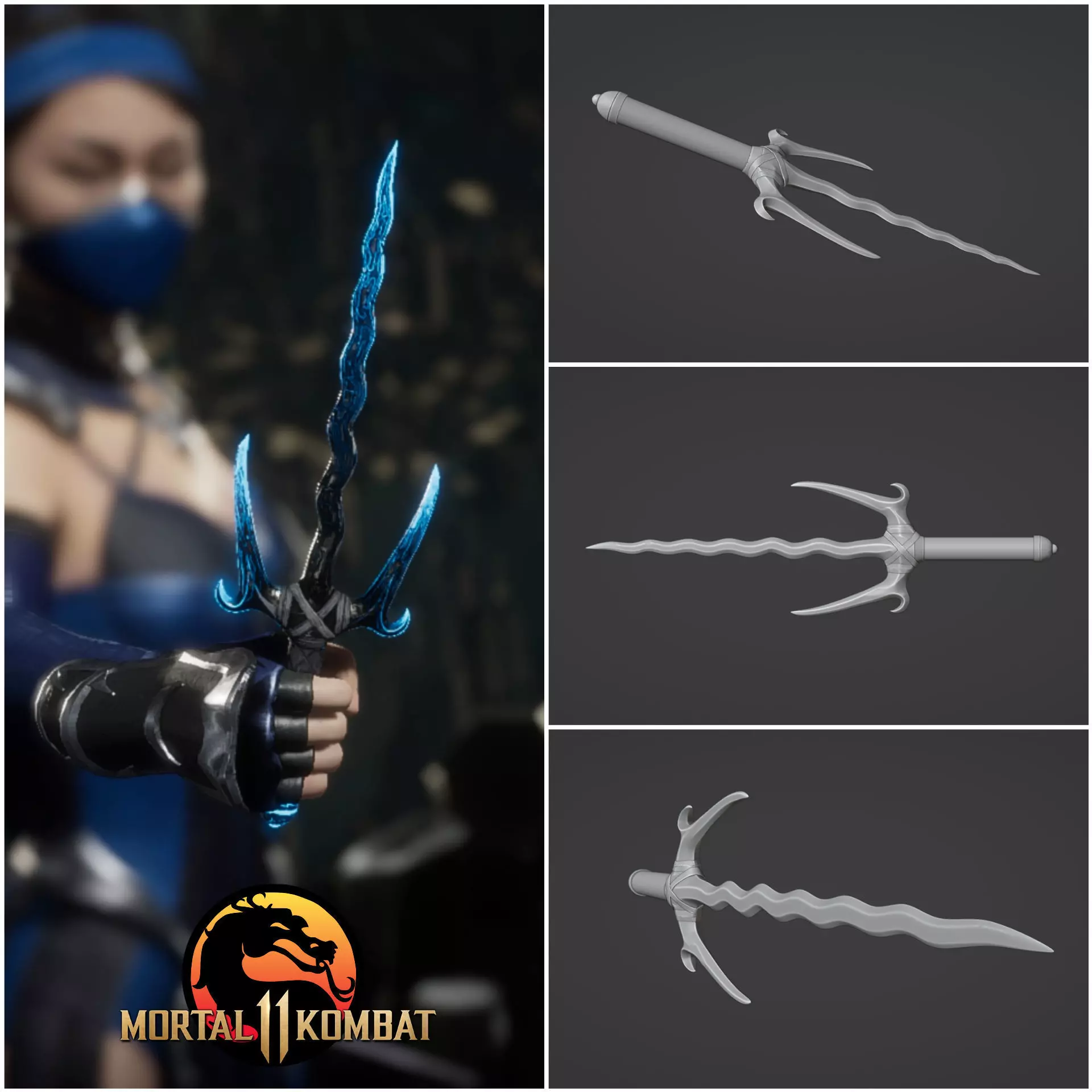 Kitana sai - Claw of Onaga 3D print model_0
