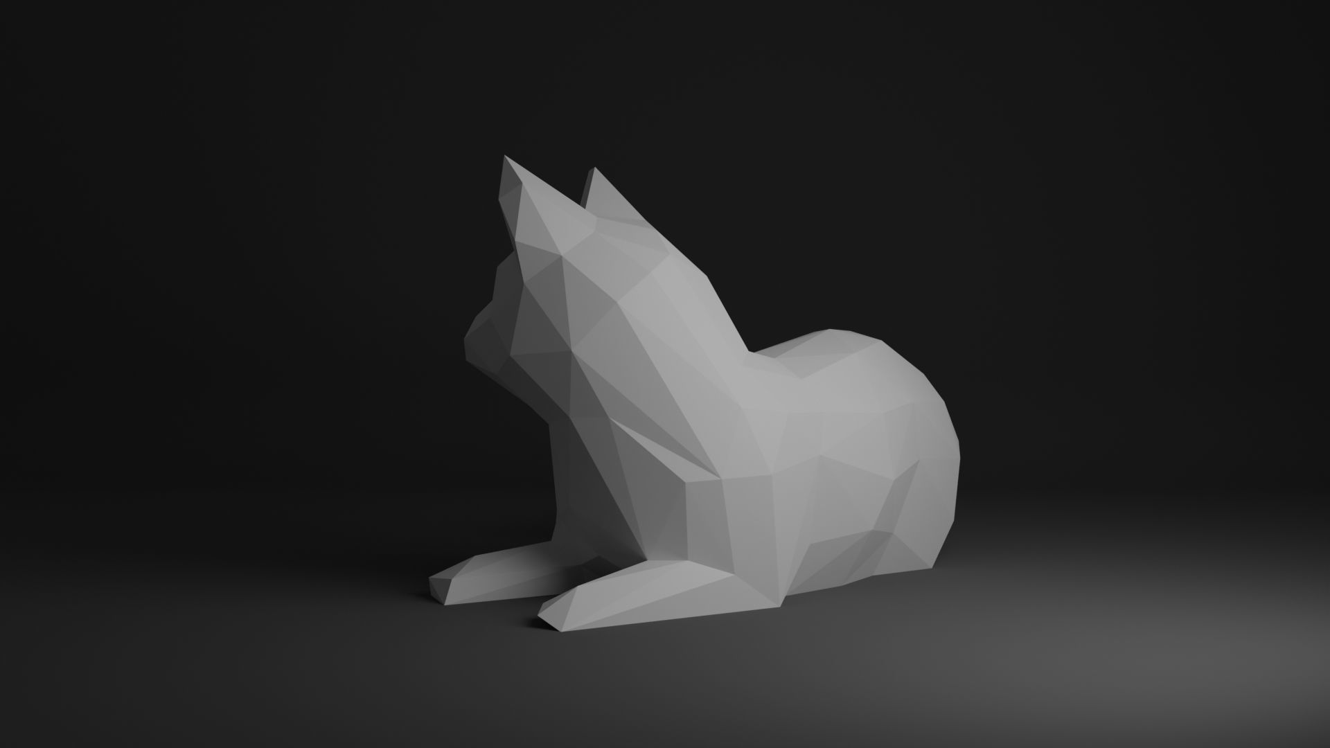 Cat Low Poly 3D print model_6