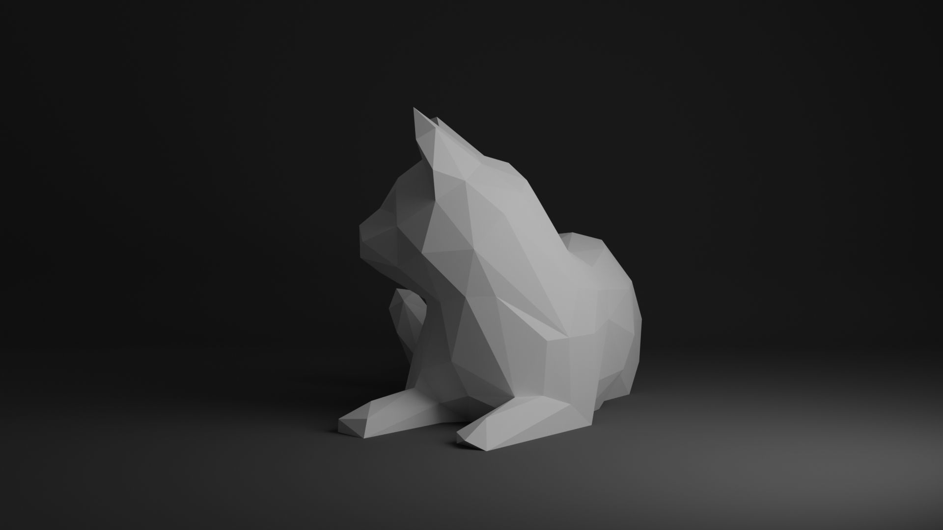 Cat Low Poly 3D print model_7