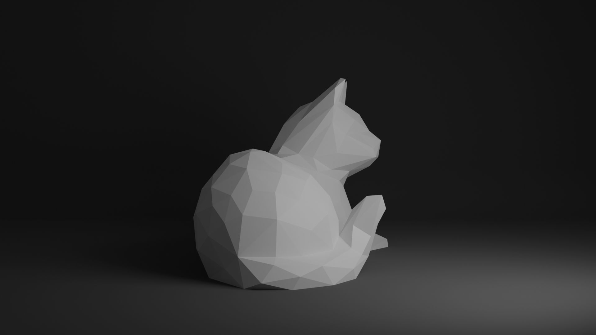 Cat Low Poly 3D print model_15