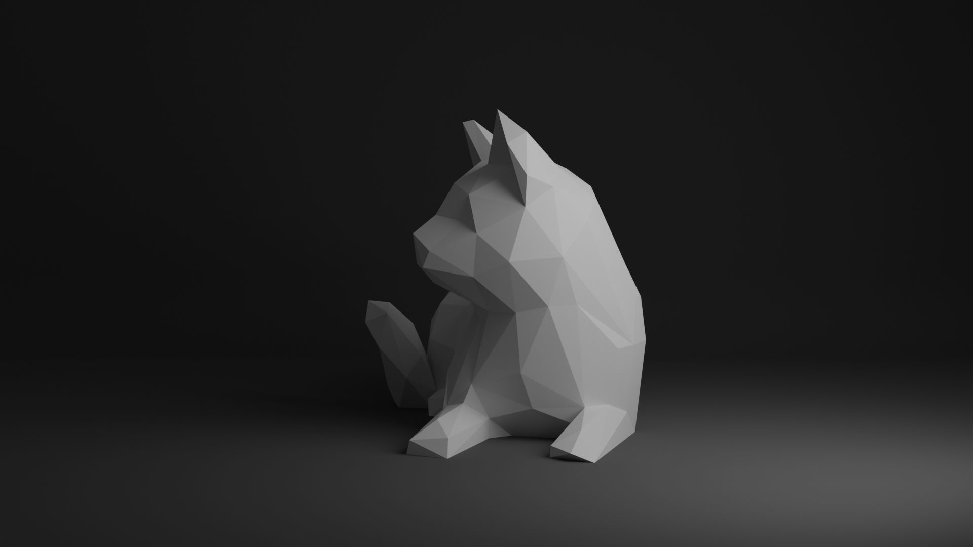 Cat Low Poly 3D print model_8