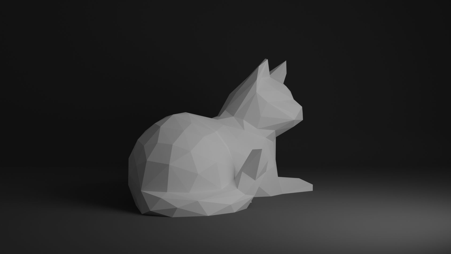 Cat Low Poly 3D print model_14