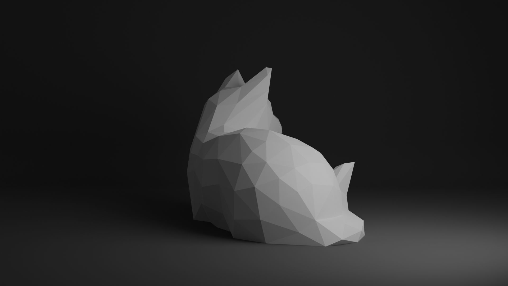 Cat Low Poly 3D print model_17