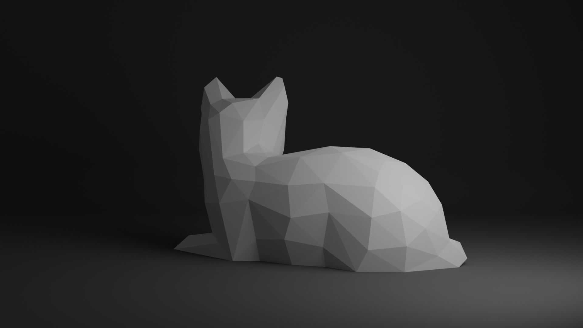 Cat Low Poly 3D print model_19