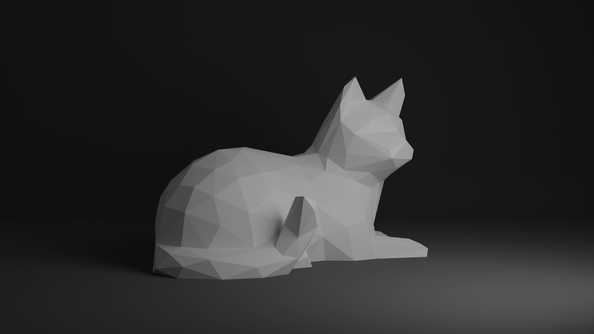Cat Low Poly 3D print model_13