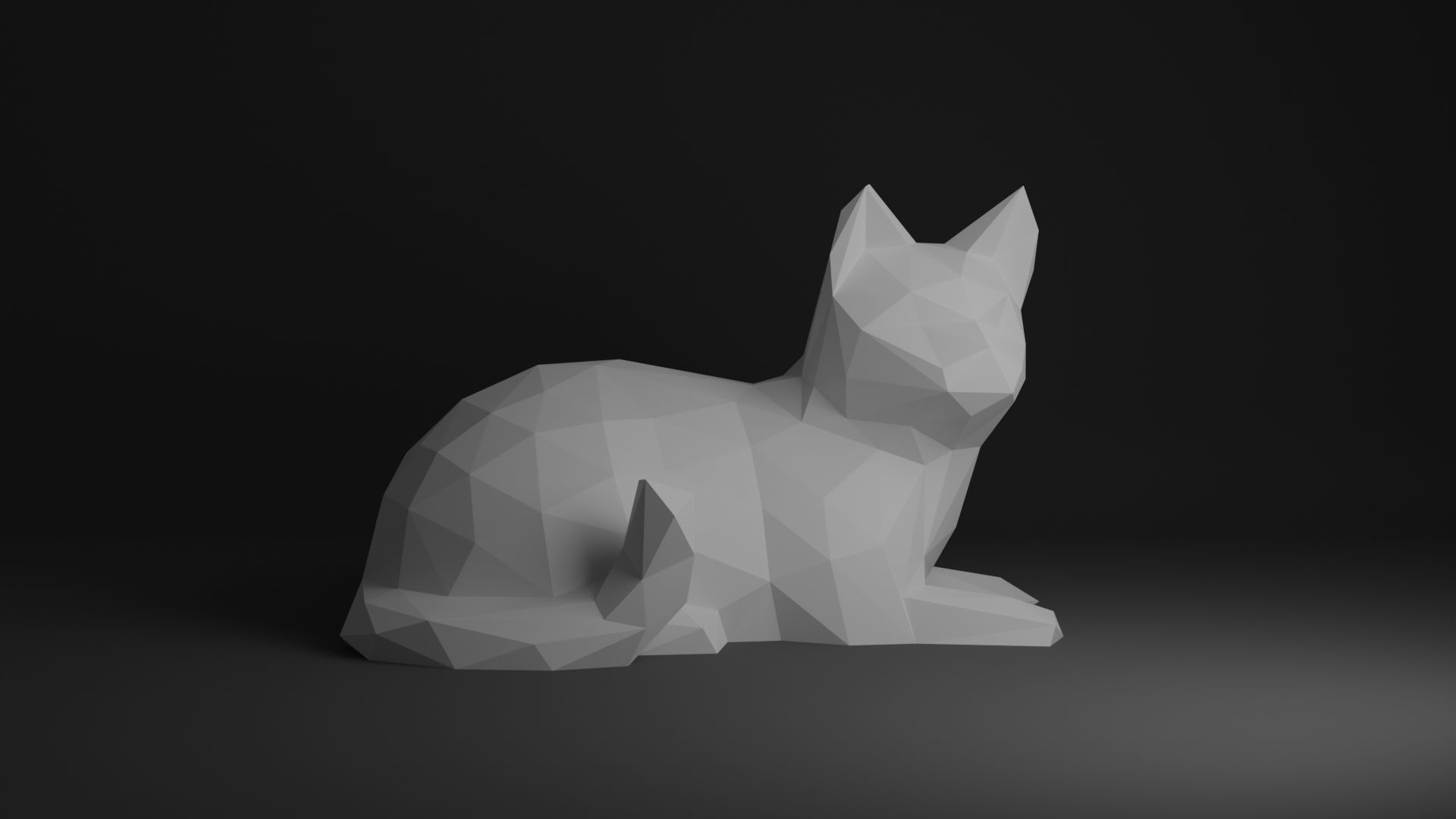Cat Low Poly 3D print model_12
