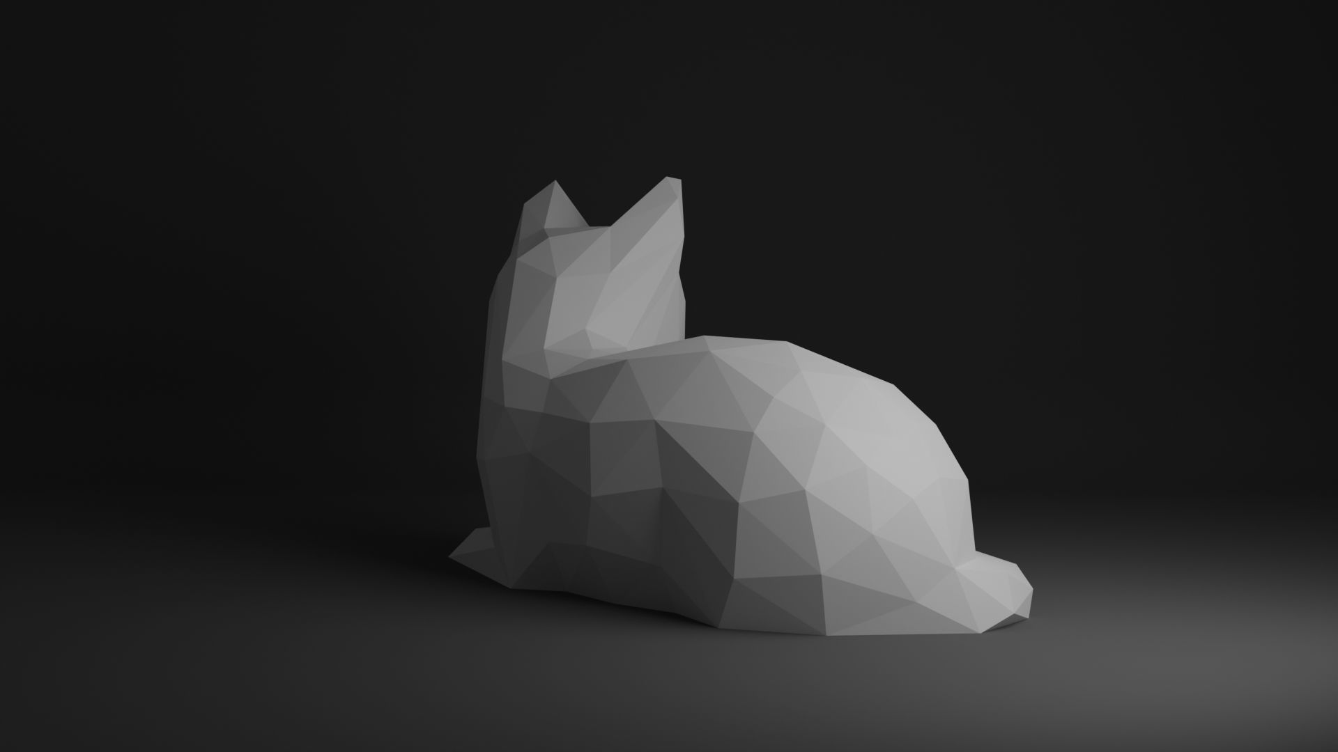 Cat Low Poly 3D print model_18