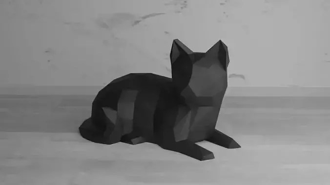 Cat Low Poly 3D print model