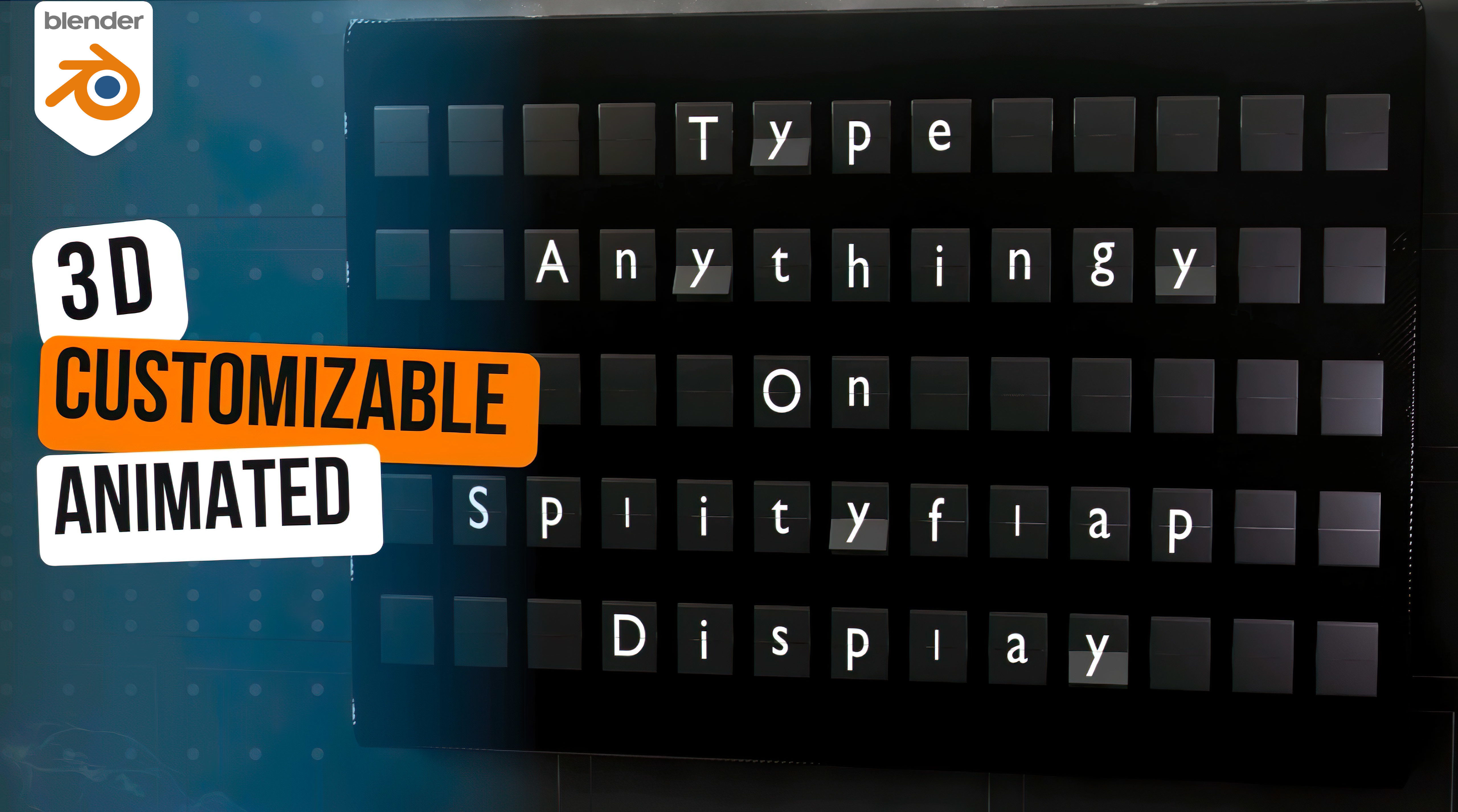 Flap Display Icon 3D model Type anything on animated split-flap display VR / AR / low ...