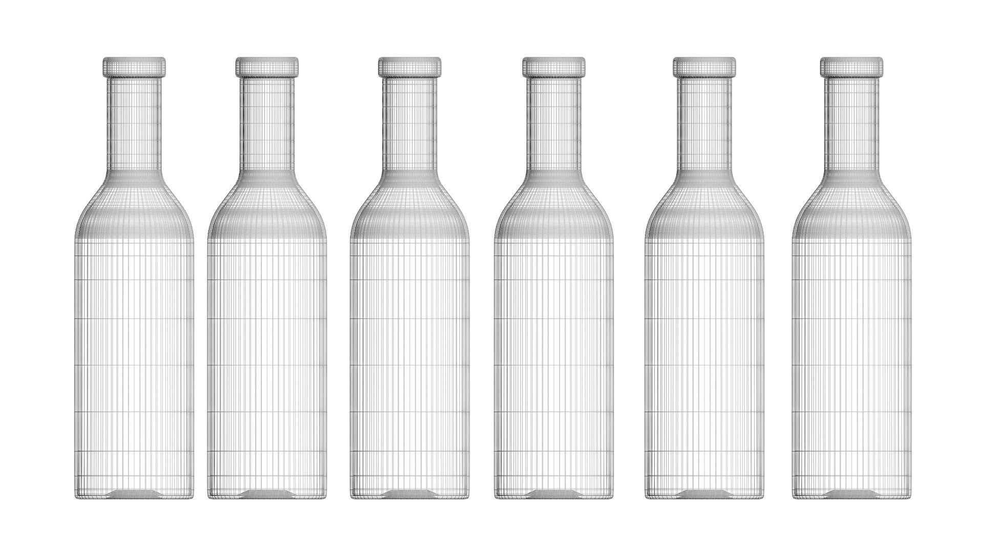 Colored Glass Bottles Set 3D model_26