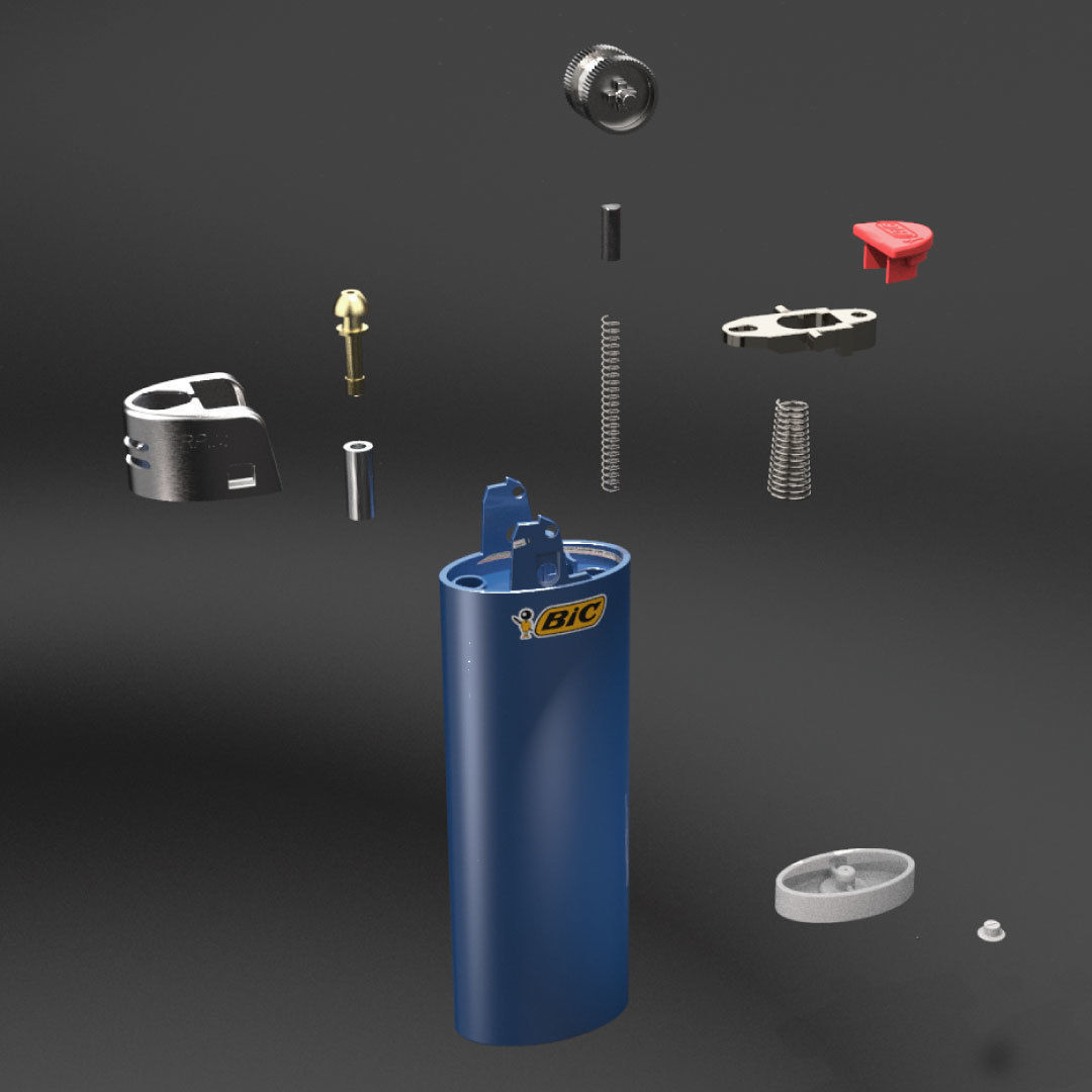 Bic Lighter 3D print model_4
