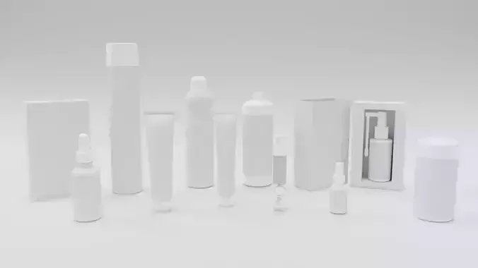 Cosmetic bottles 3D model 
