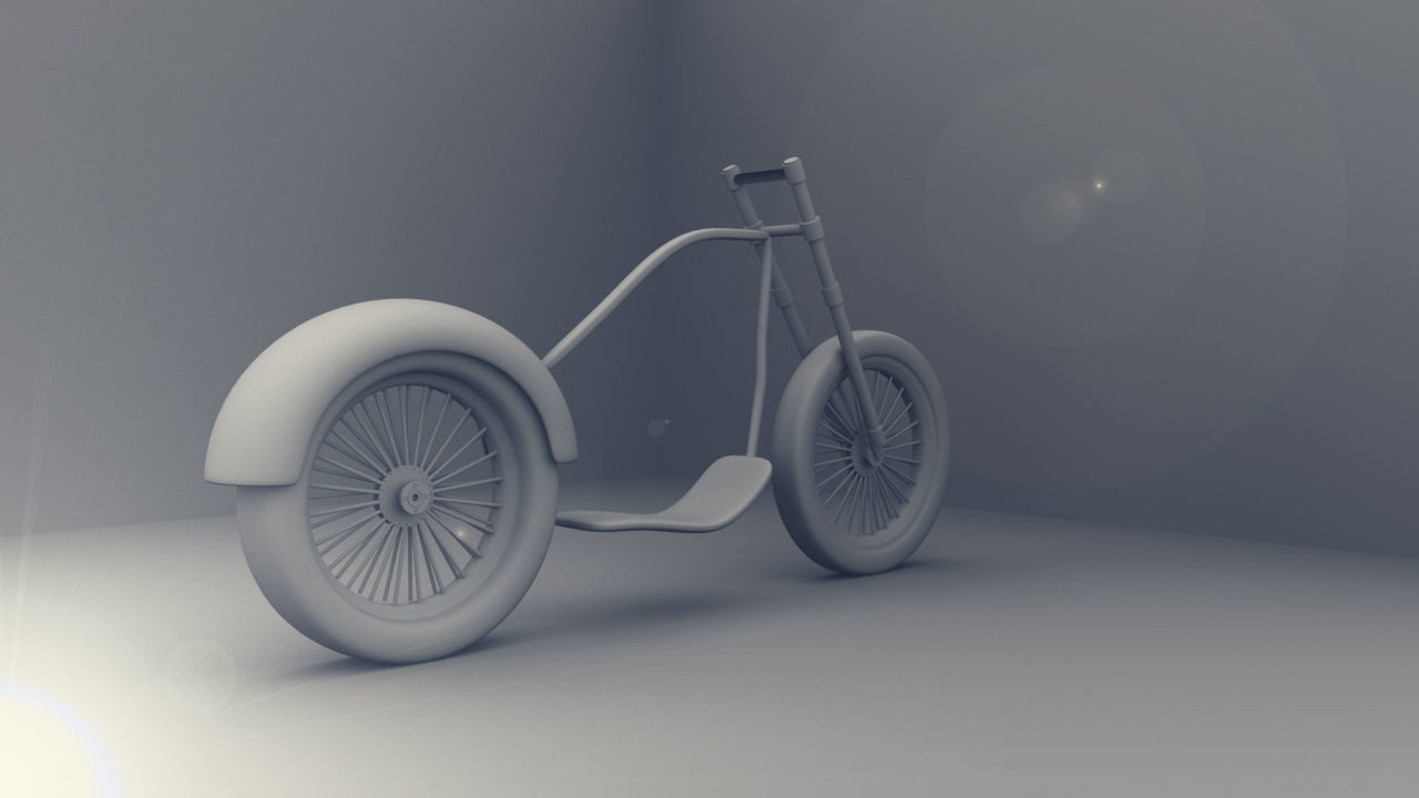 stylized motorcycle Low-poly 3D model_6