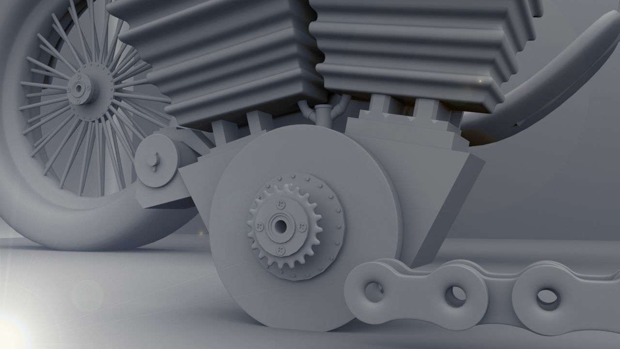 stylized motorcycle Low-poly 3D model_8