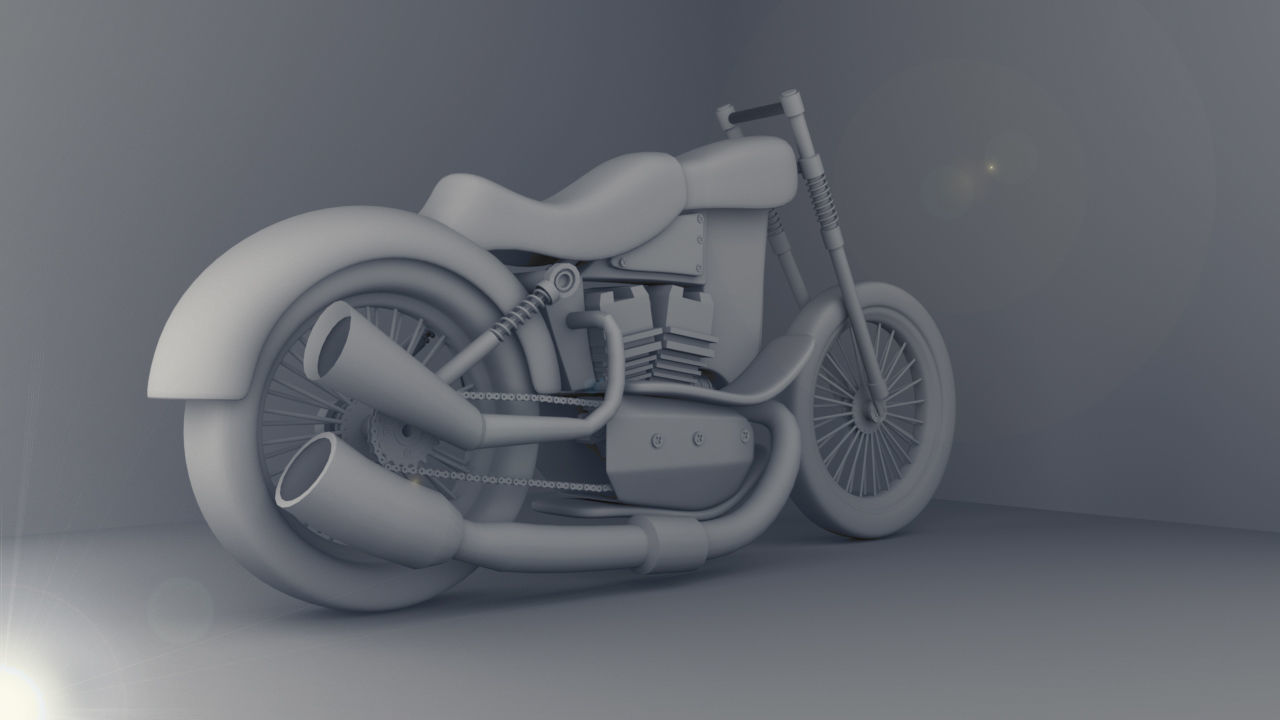 stylized motorcycle Low-poly 3D model_10