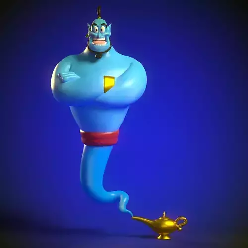 Genie aladdin with lamp 3D print model
