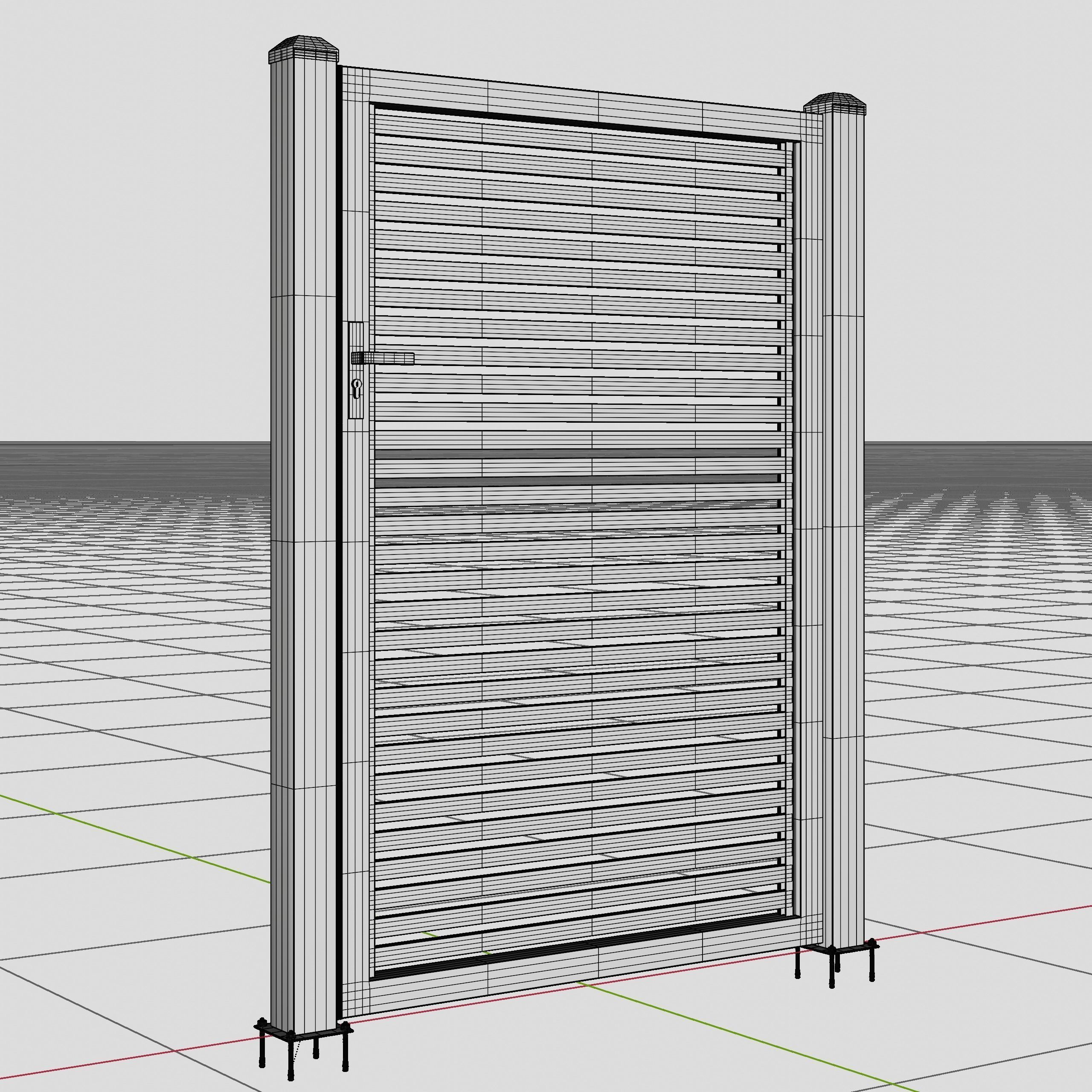 Aluminum Walkway Gate - Model 2 - 4cm- 3D model_8