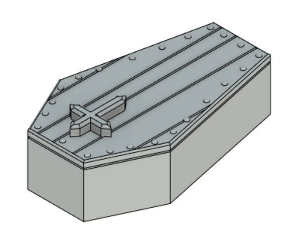 Minature Wooden Coffin 3D print model_2
