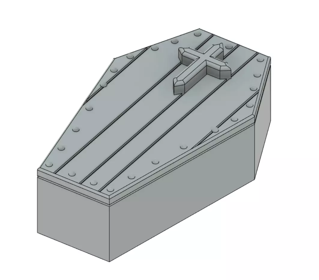 Minature Wooden Coffin 3D print model_0
