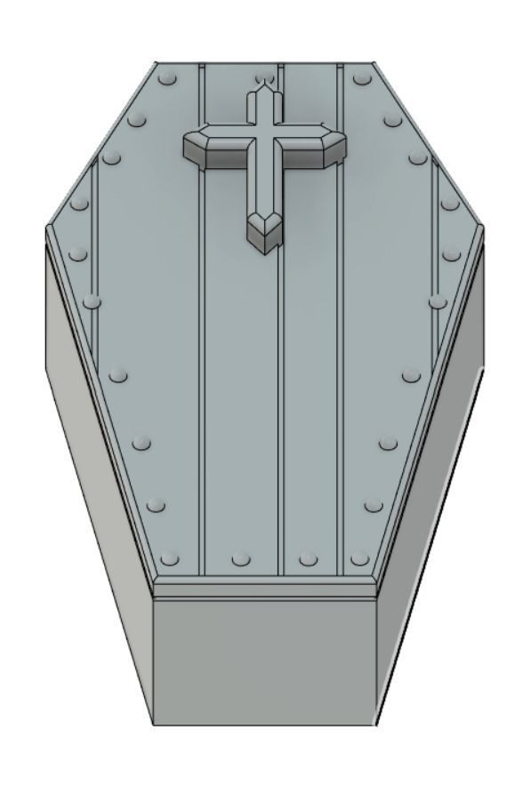 Minature Wooden Coffin 3D print model_3