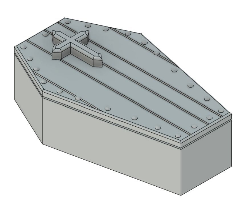 Minature Wooden Coffin 3D print model_4