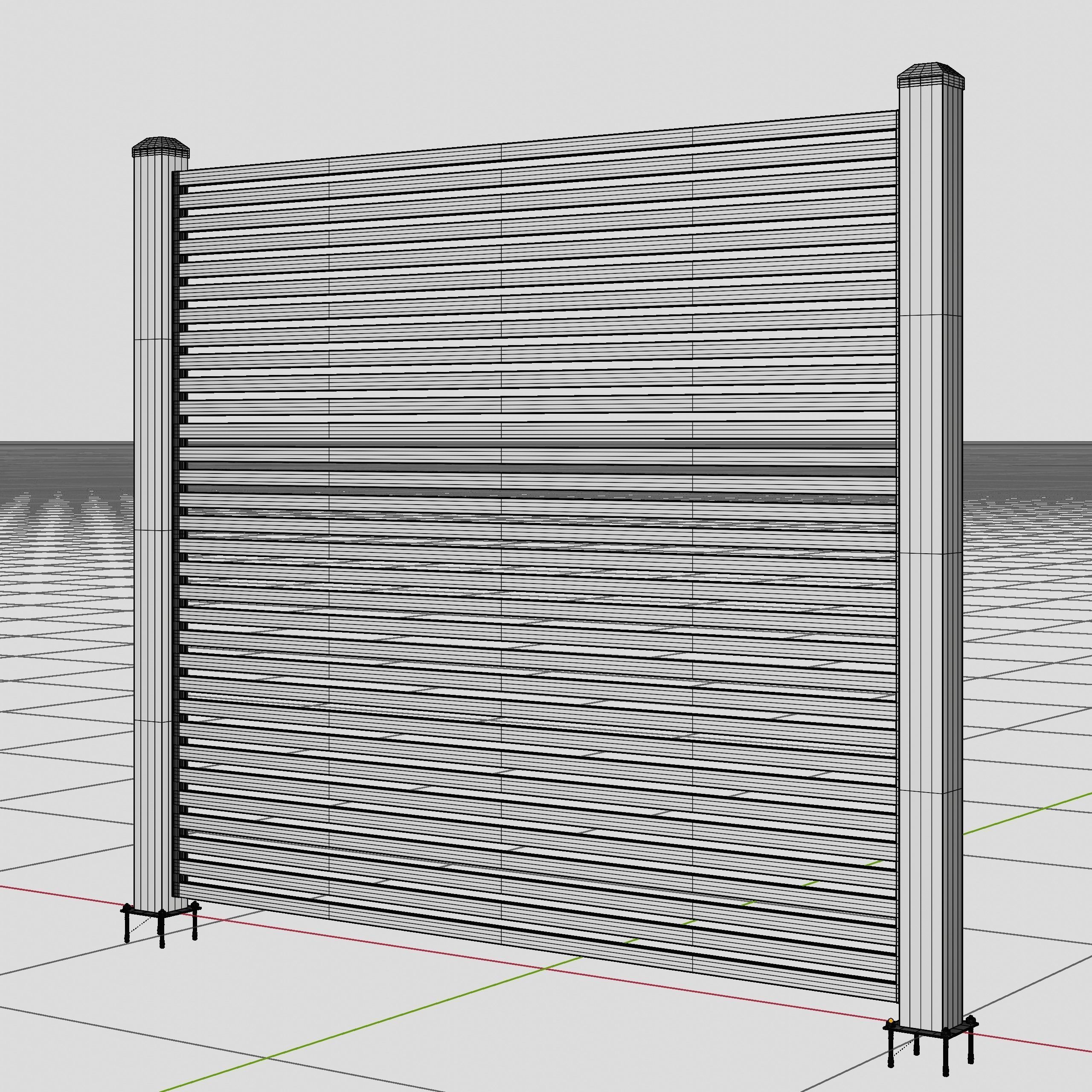 Aluminum Fence Panel -Model 2 - 4cm- 3D model_7