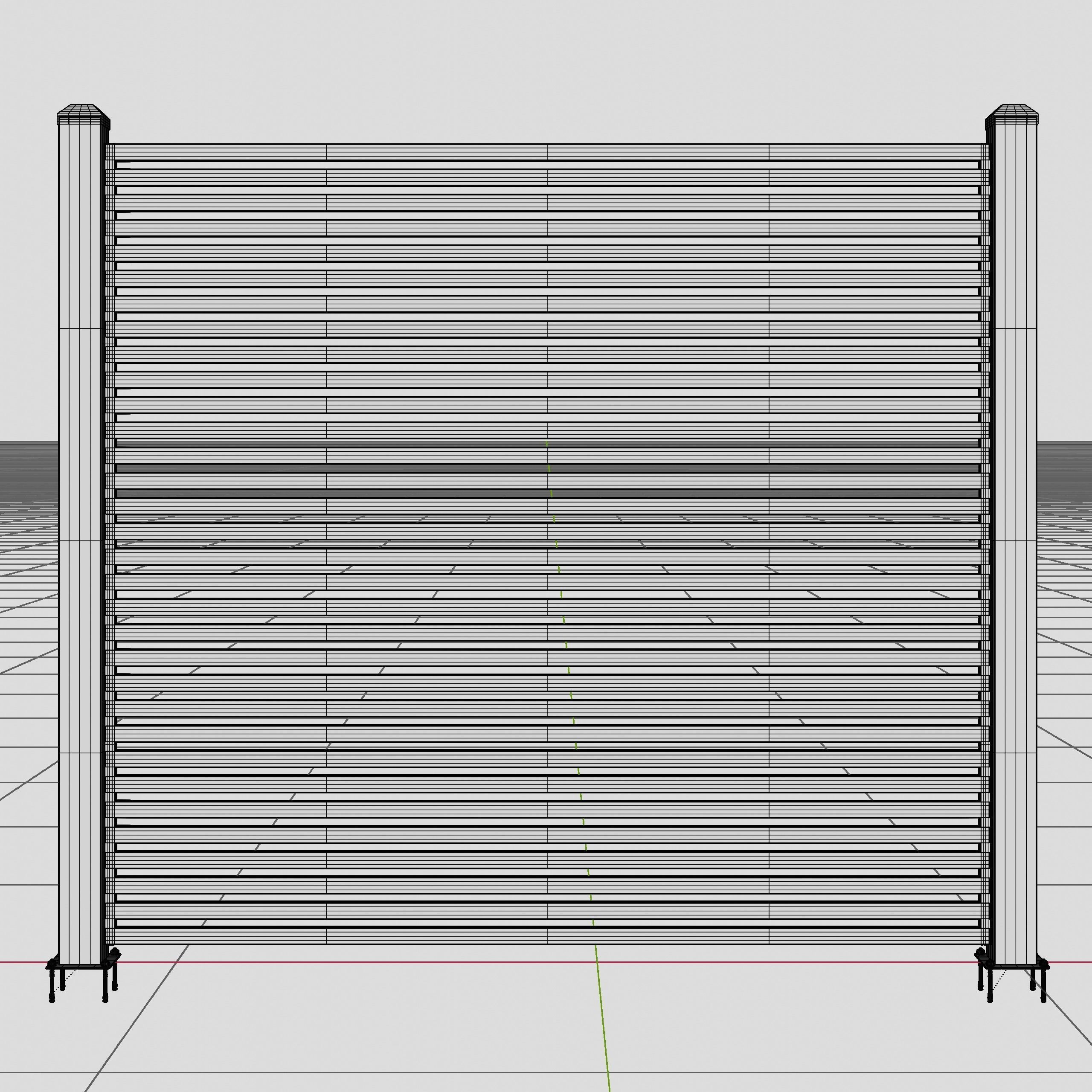 Aluminum Fence Panel -Model 2 - 4cm- 3D model_9