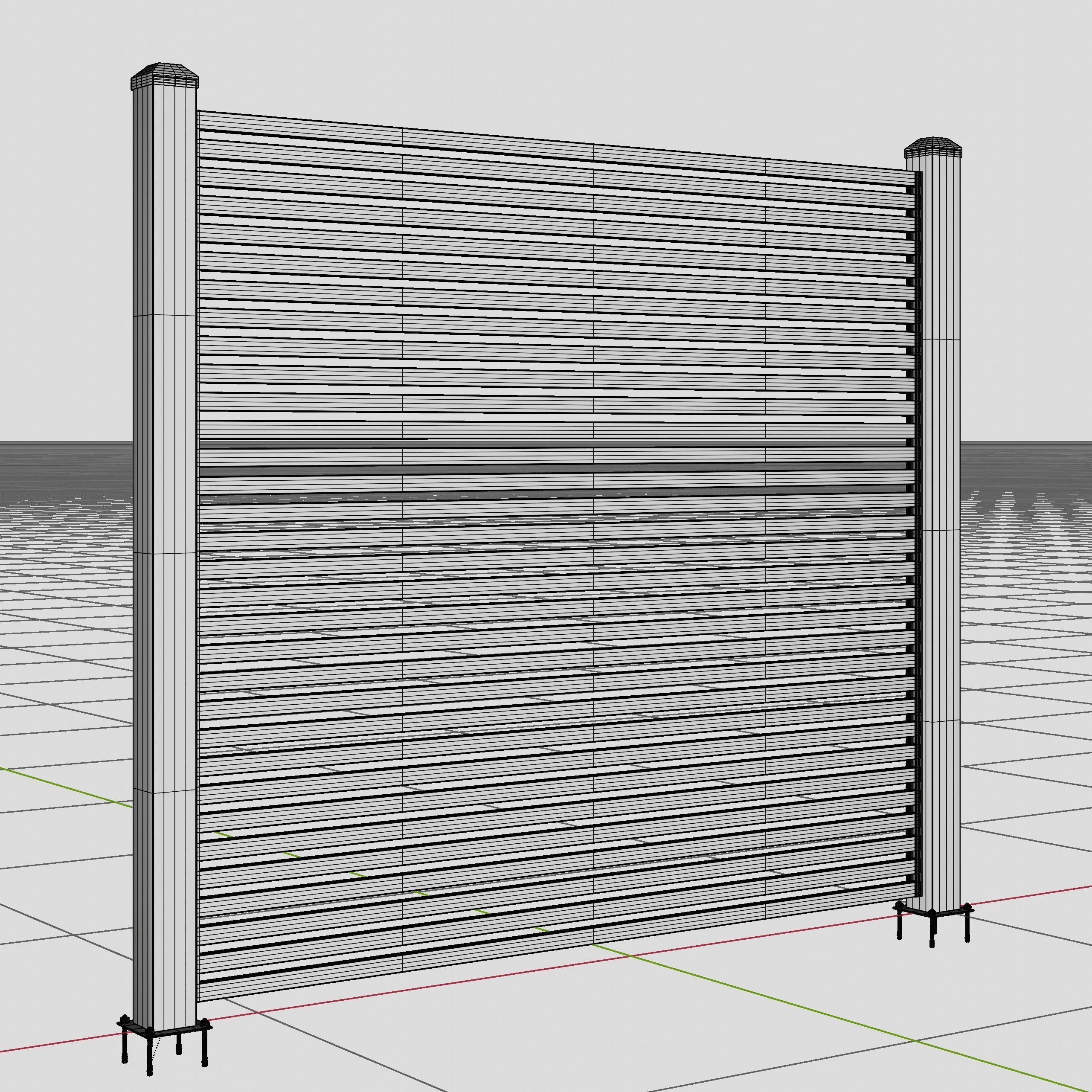 Aluminum Fence Panel -Model 2 - 4cm- 3D model_8