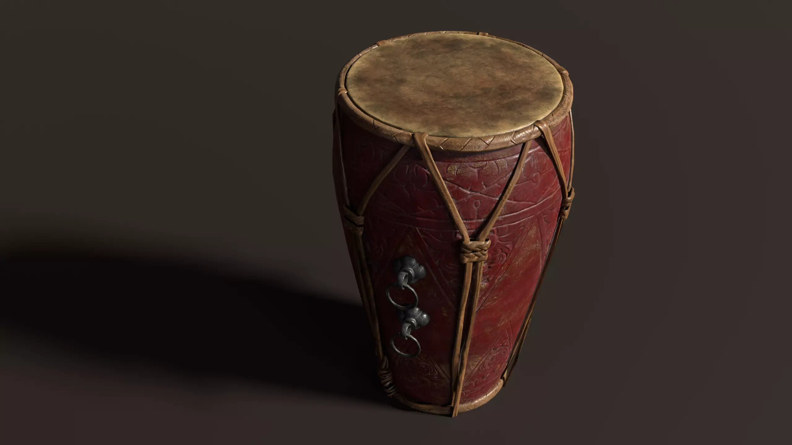 Antique Chinese Gamelan Drum Low-poly 3D model