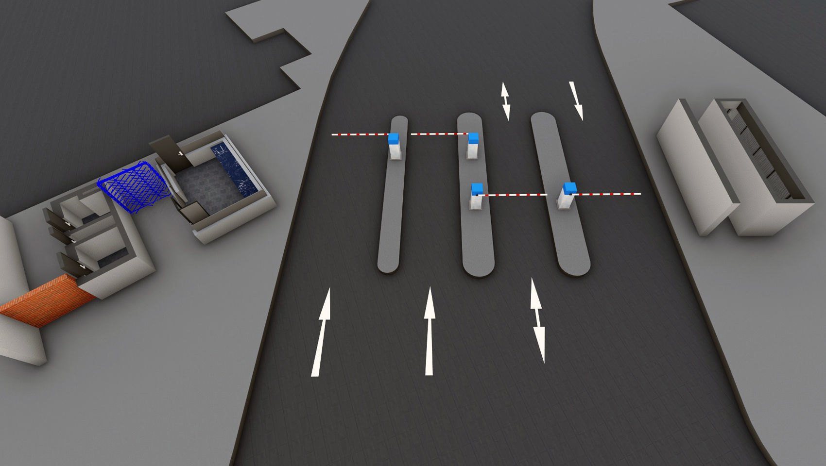 Security Barrier Island and Vehicle Access Control 3D print model_2