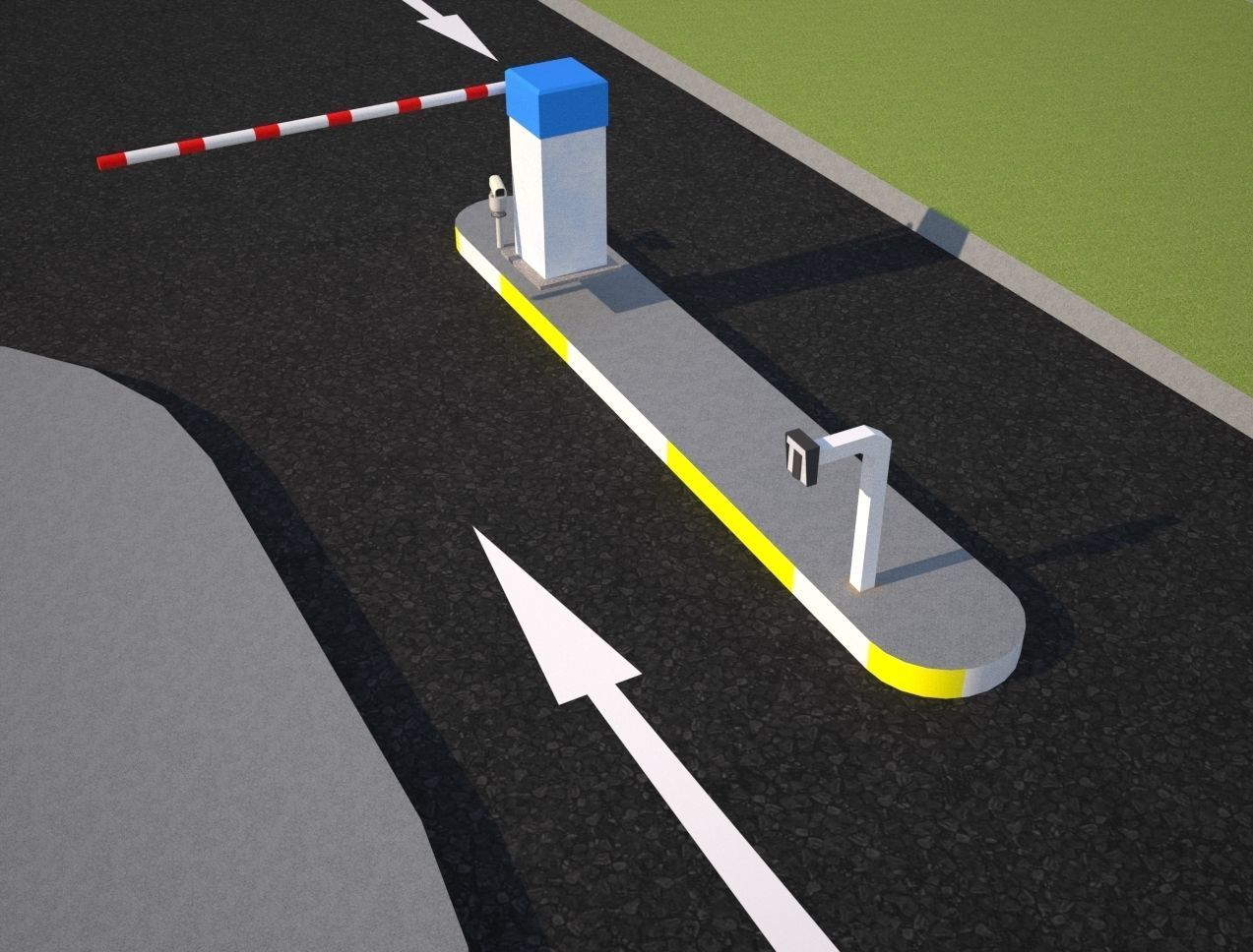 Security Barrier Island and Vehicle Access Control 3D print model_1