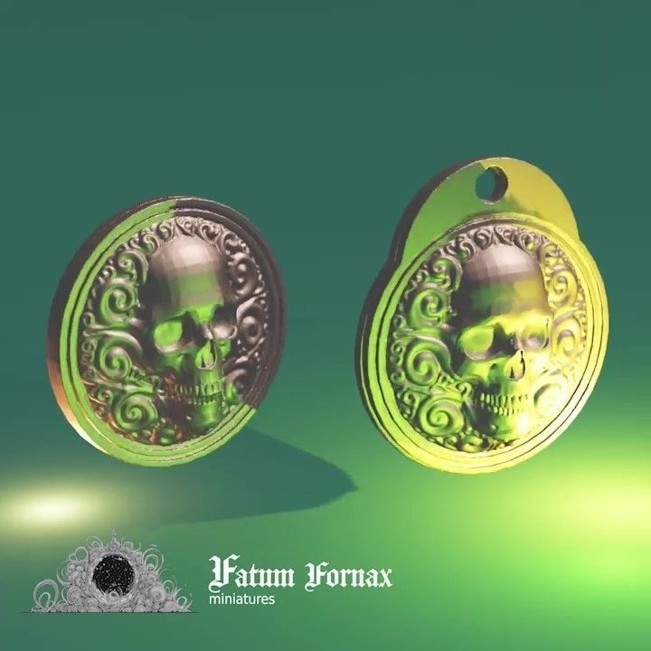 Memento Mori Memento vivere - Coin and Keychain Free 3D print model_8