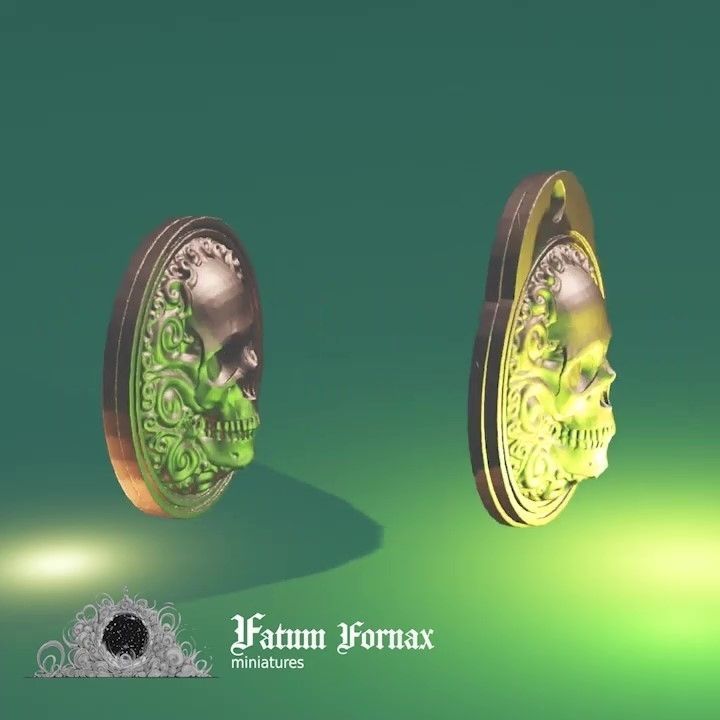 Memento Mori Memento vivere - Coin and Keychain Free 3D print model_7