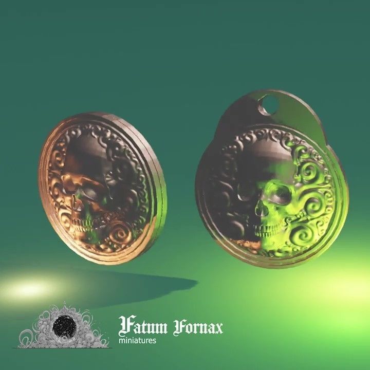 Memento Mori Memento vivere - Coin and Keychain Free 3D print model_10