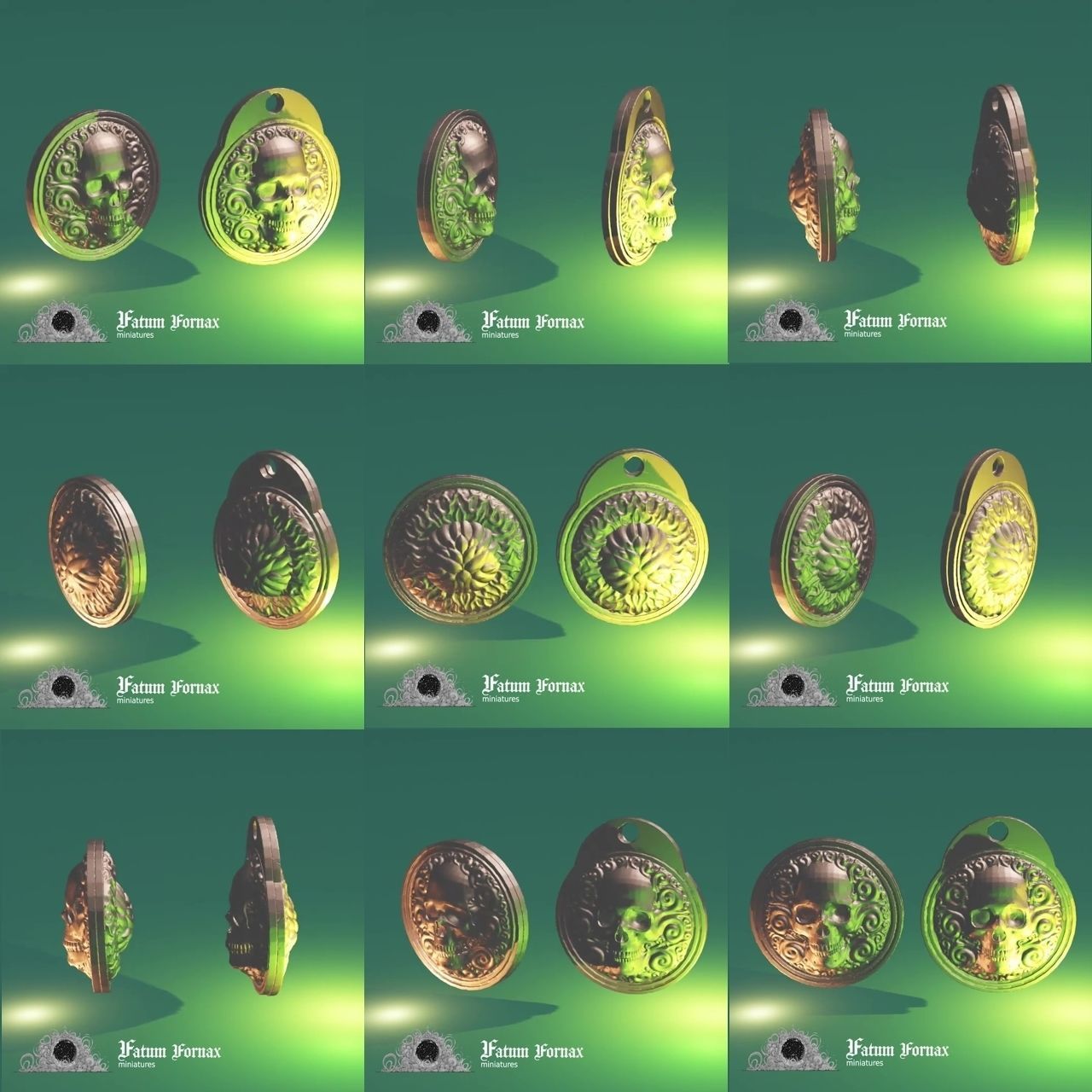 Memento Mori Memento vivere - Coin and Keychain Free 3D print model_1