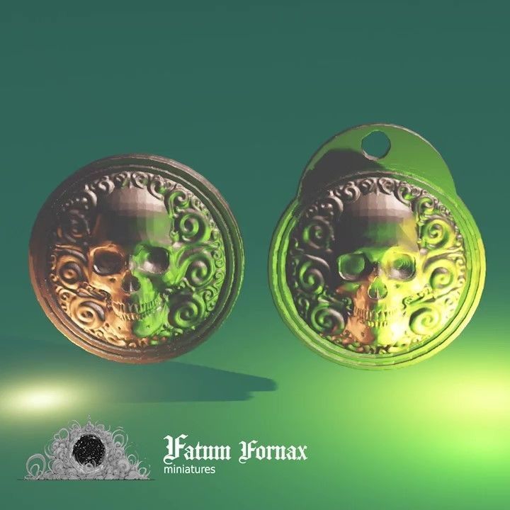 Memento Mori Memento vivere - Coin and Keychain Free 3D print model_9