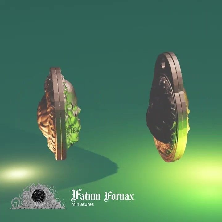 Memento Mori Memento vivere - Coin and Keychain Free 3D print model_6