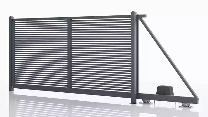Aluminum Electric Sliding Gate - Model 2 - 4cm - 3D model