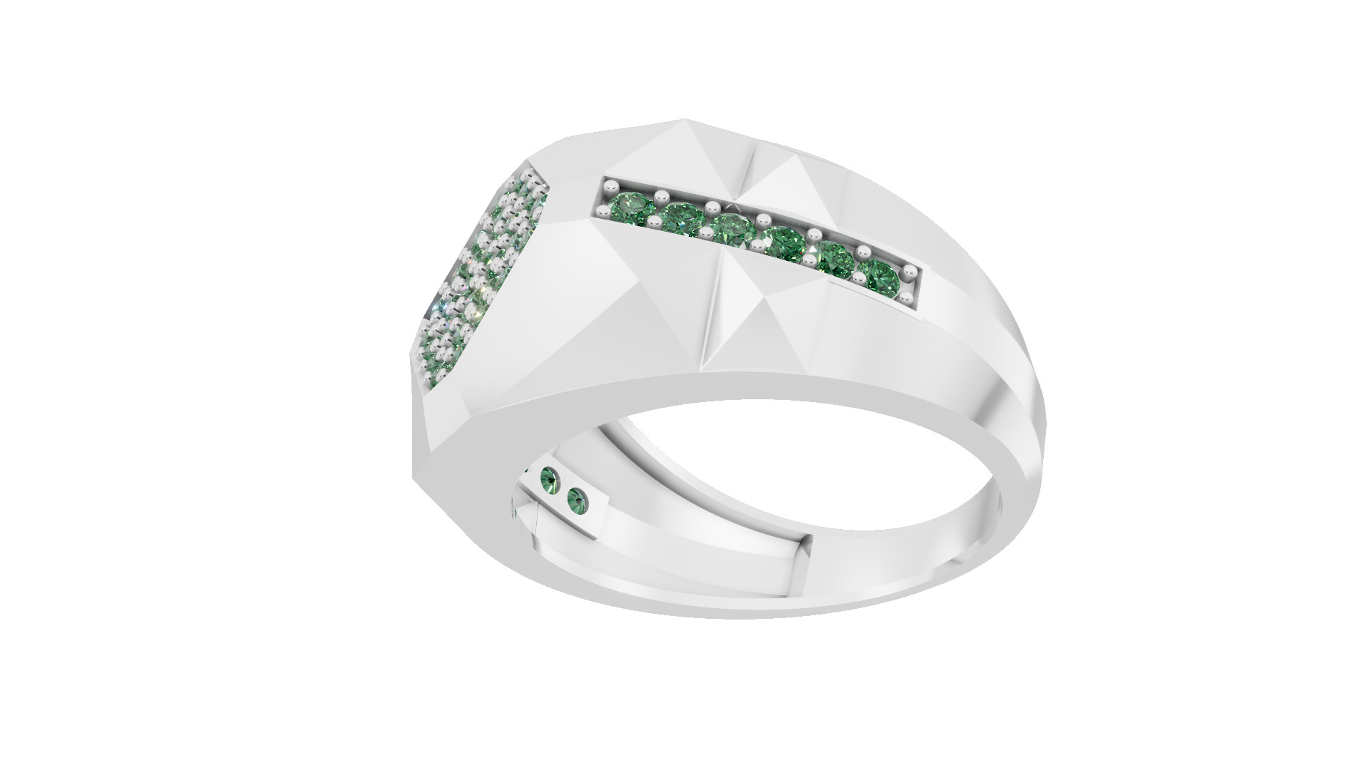   diamond ring Jewelry for man with render details and specs 3D print model_6