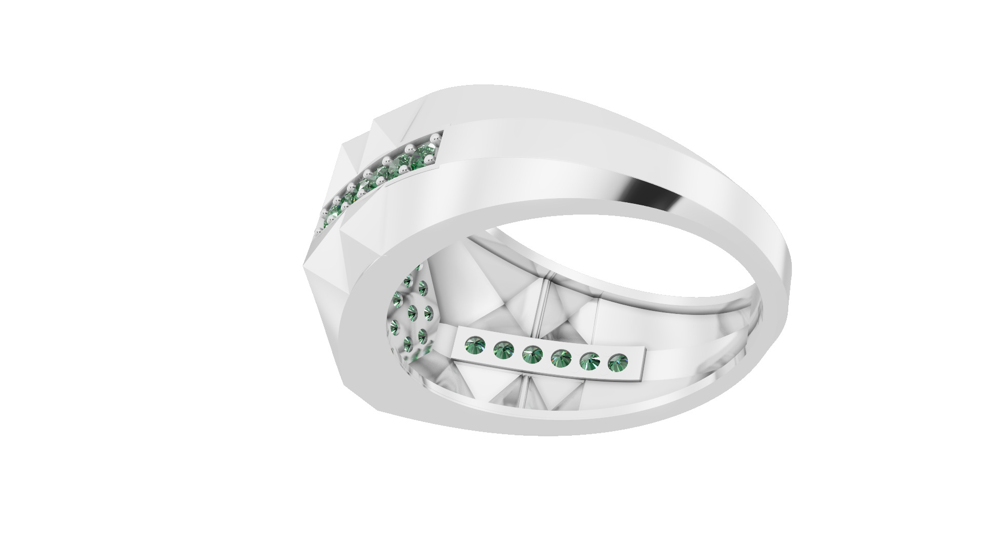   diamond ring Jewelry for man with render details and specs 3D print model_7