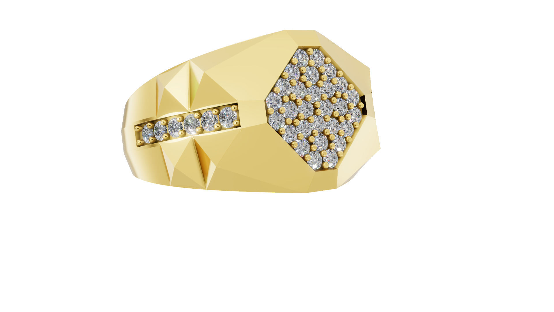   diamond ring Jewelry for man with render details and specs 3D print model_3