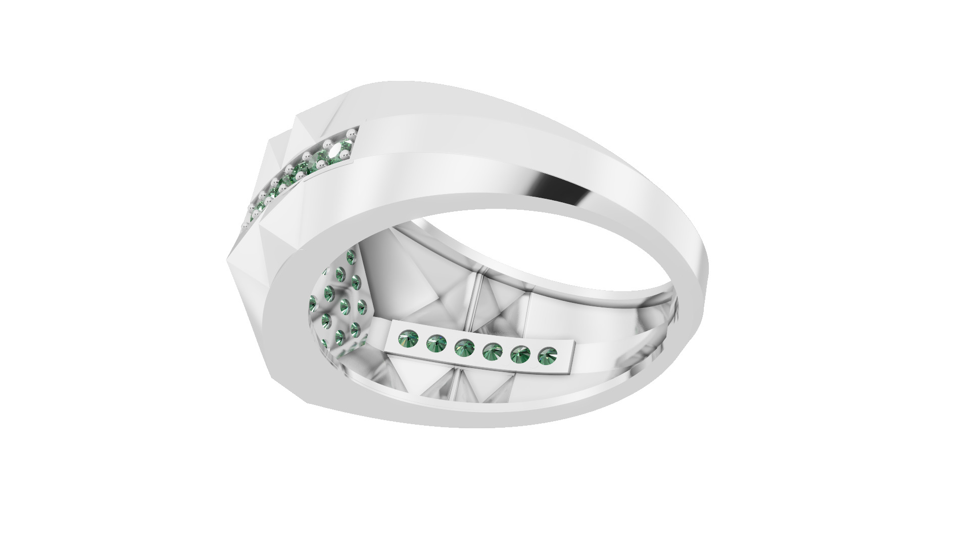   diamond ring Jewelry for man with render details and specs 3D print model_8