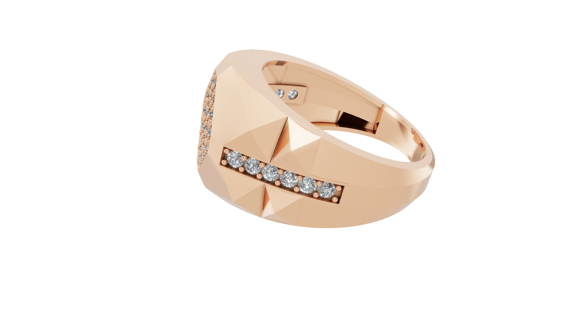   diamond ring Jewelry for man with render details and specs 3D print model_16