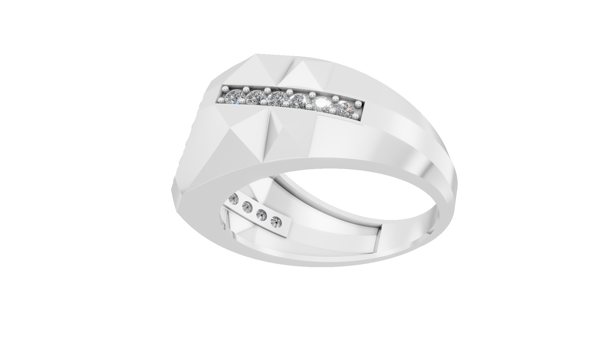   diamond ring Jewelry for man with render details and specs 3D print model_18
