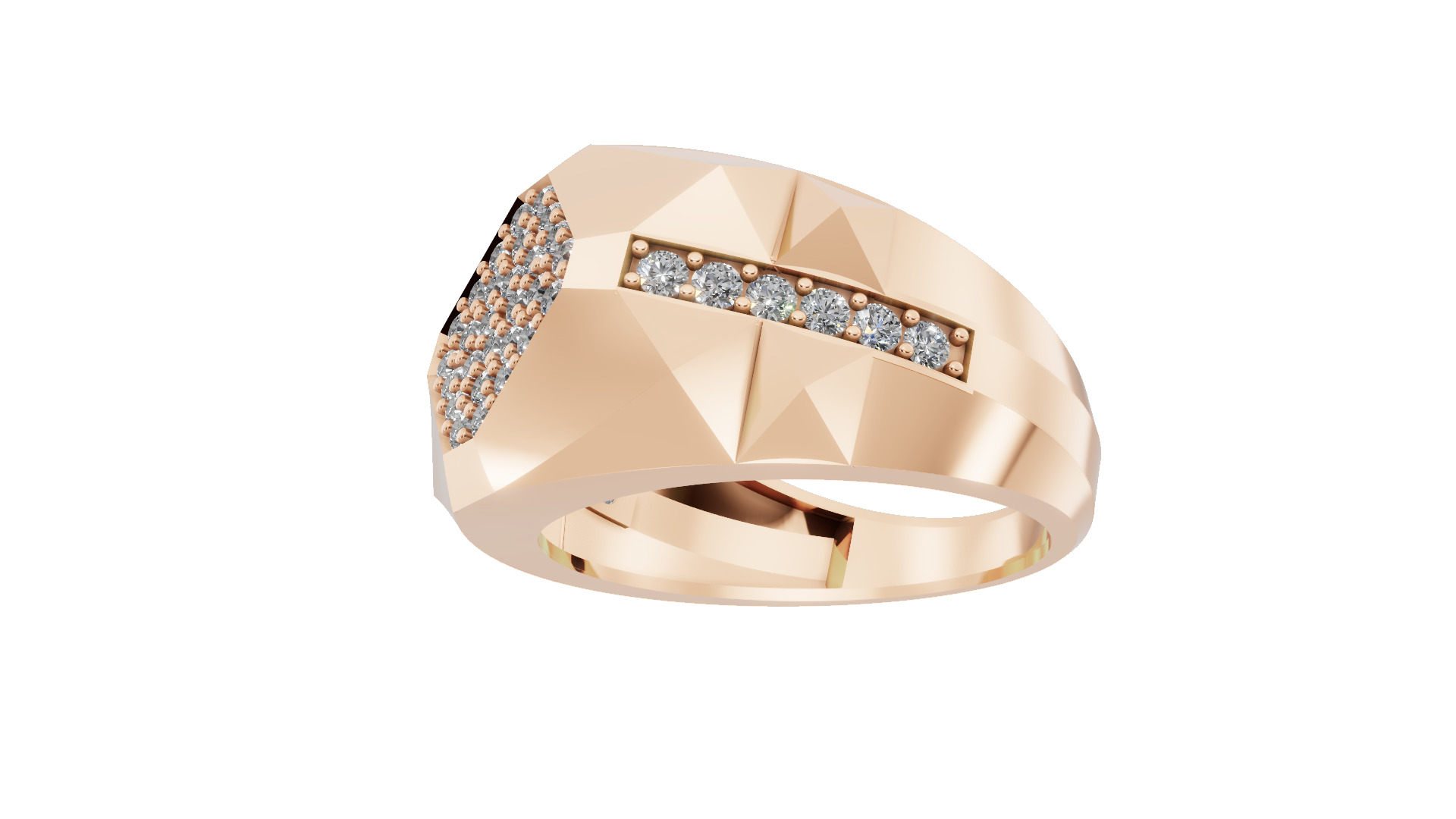   diamond ring Jewelry for man with render details and specs 3D print model_12