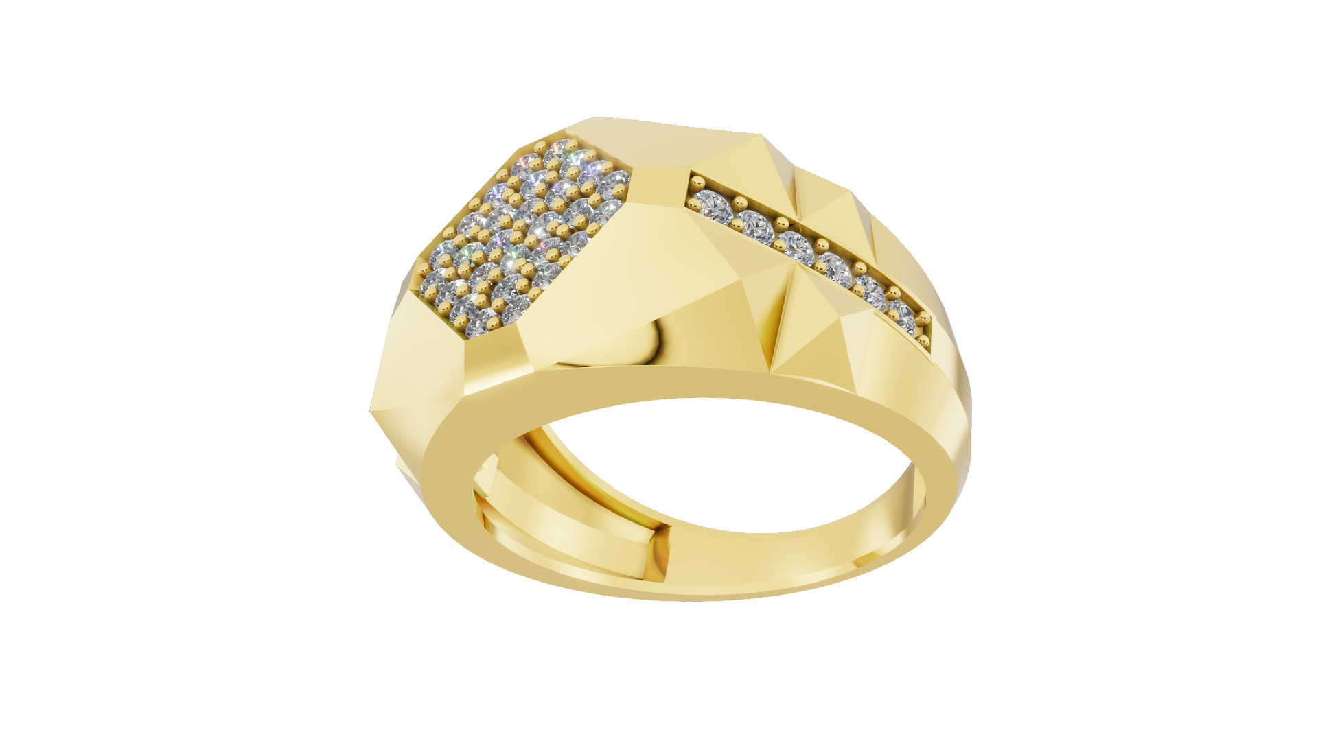  diamond ring Jewelry for man with render details and specs 3D print model_1